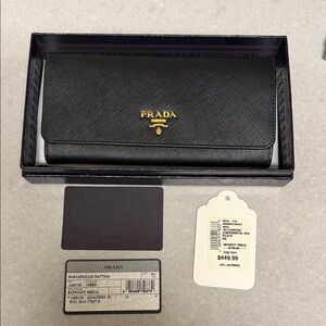 Prada Black Saffiano Leather Card Holder